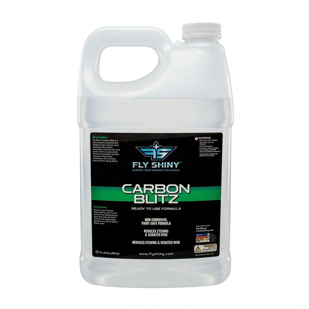 Fly Shiny Carbon Blitz aircraft exhaust and soot cleaner, 1 gallon ready-to-use formula – non-corrosive, paint-safe spray-and-wipe cleaner