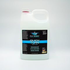 Fly Shiny Quick Turn 1 gallon waterless aircraft dry wash jug for professional aviation cleaning and detailing.