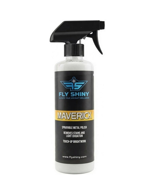 Fly Shiny Maverick sprayable aircraft aluminum metal polish, 16 oz spray bottle