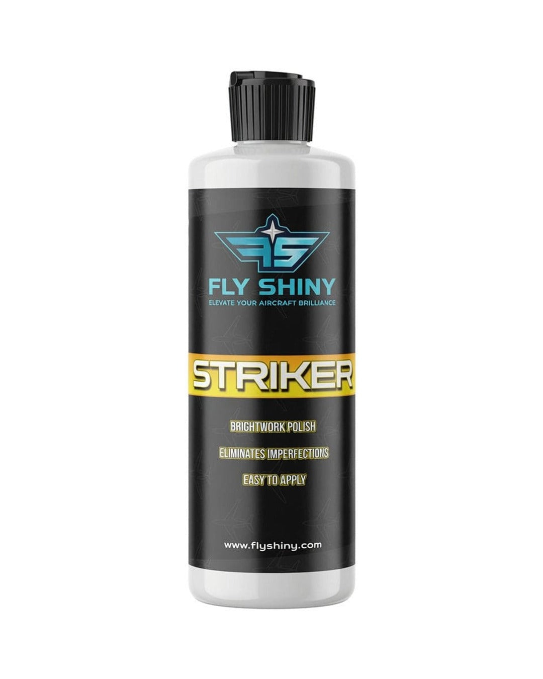 Fly Shiny Striker medium-cut aircraft aluminum metal polish, 16 oz bottle