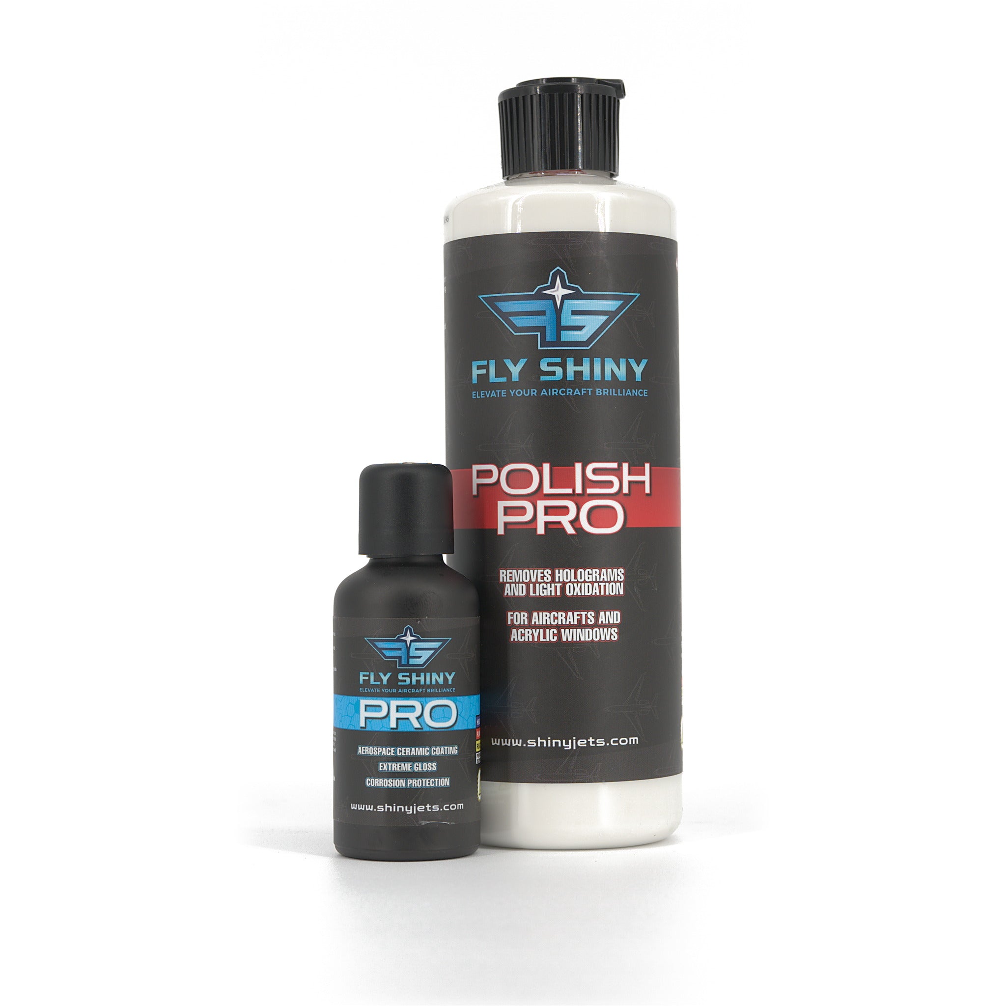 Fly Shiny Polish Pro aircraft paint polish and Pro Ceramic Coating — 9H SiO2 professional ceramic coating for aircraft paint protection"