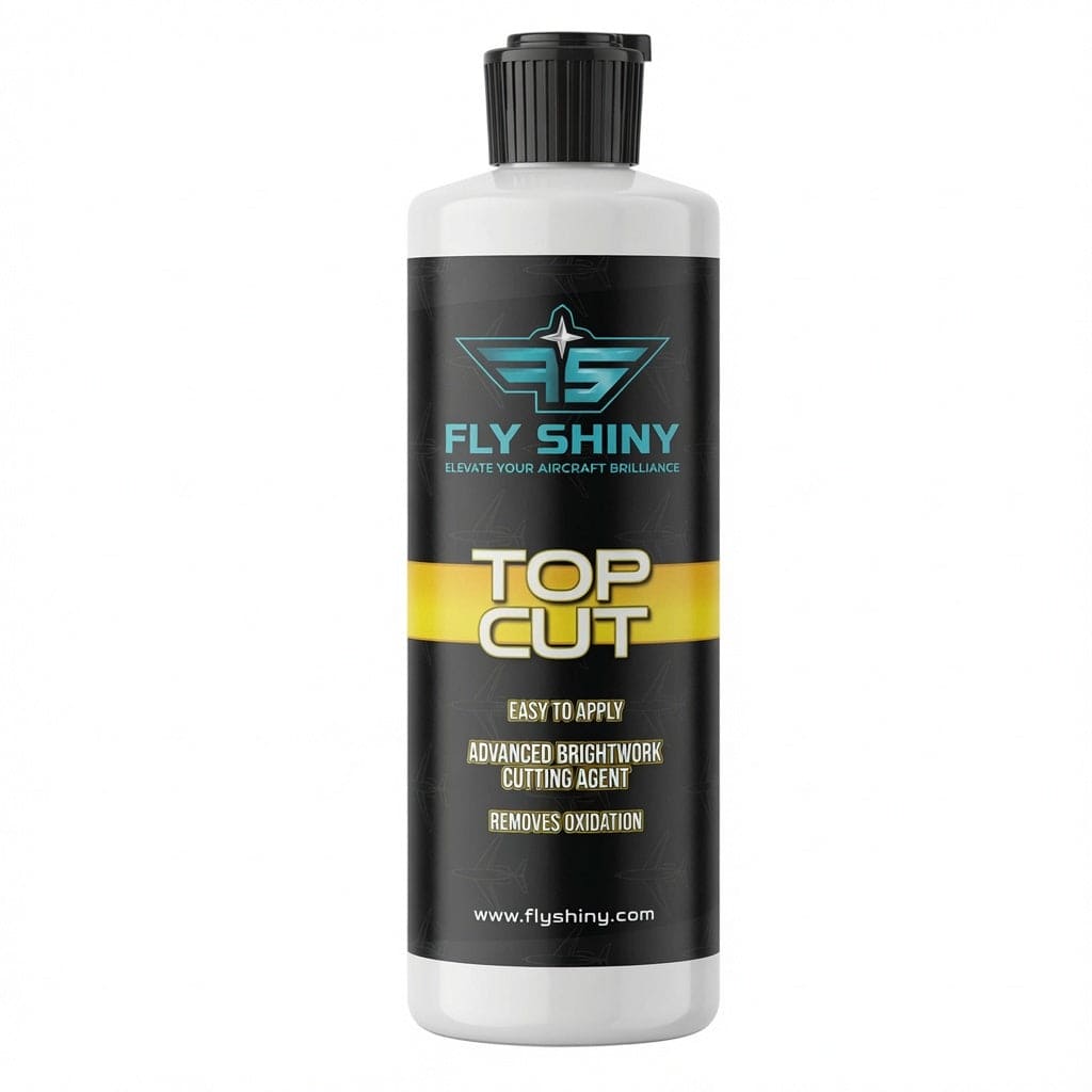 Fly Shiny Top Cut aircraft aluminum metal polish, 16 oz – heavy-cut oxidation and corrosion remover for aviation brightwork - Aircraft Detailing Product by Fly Shiny