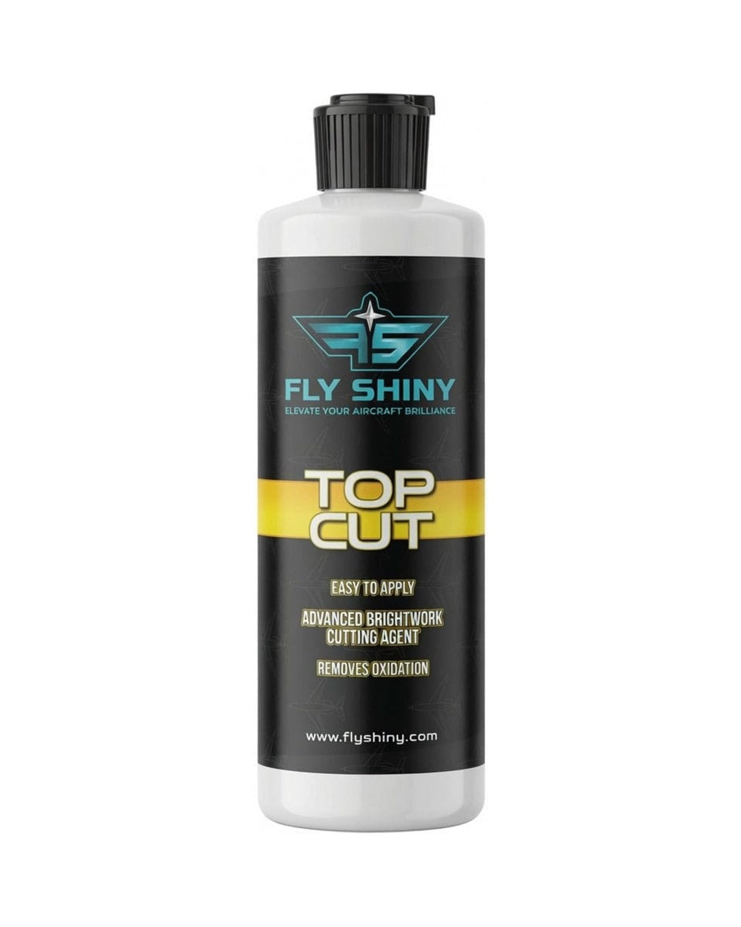 Fly Shiny Top Cut heavy-cut aircraft aluminum metal polish, 16 oz bottle - Aircraft Detailing Product by Fly Shiny